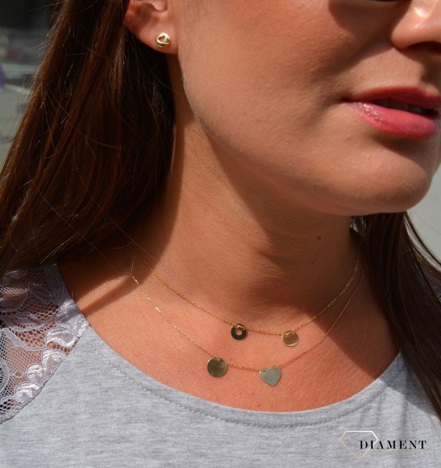 Złote kolczyki 585 koła z motywem serca KL 6790.jpg